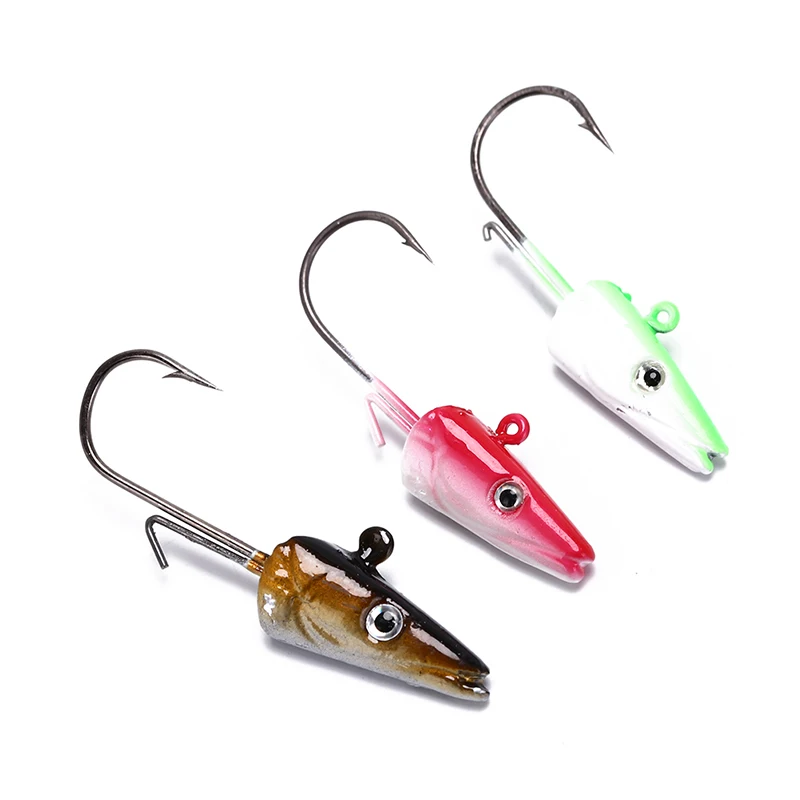 1pcs Fishing Jig Head Hooks With Spinner Metal Spoon Fish Hook Soft