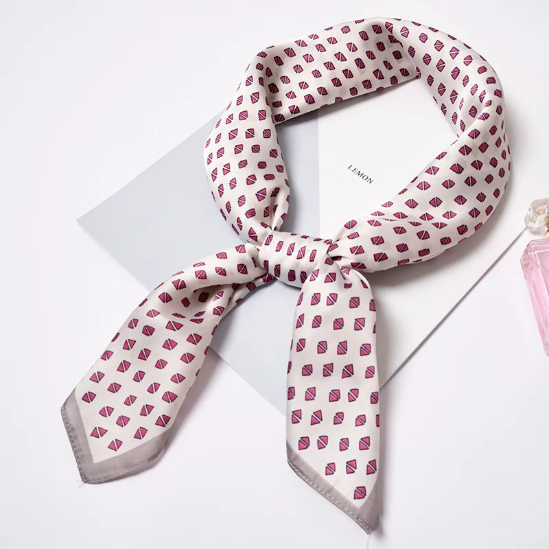 70*70 см, высококачественный маленький квадратный шарф, женские шелковые шарфы, декоративный мягкий модный милый шарф, элегантный платок на голову, галстук на шею - Цвет: 24