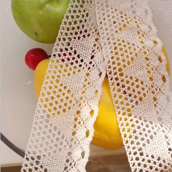 

200 meters Sun Flower Beige Cotton Lace Ribbon Braided Diy Accessories African Lace Fabric