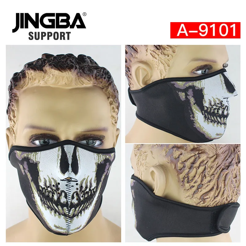 JINGBA SUPPORT Hot Halloween Cool Mask Mens Outdoor Sport Bike Ski Mask Riding Half Face Mask dropshipping Factory wholesal - Цвет: A-9101