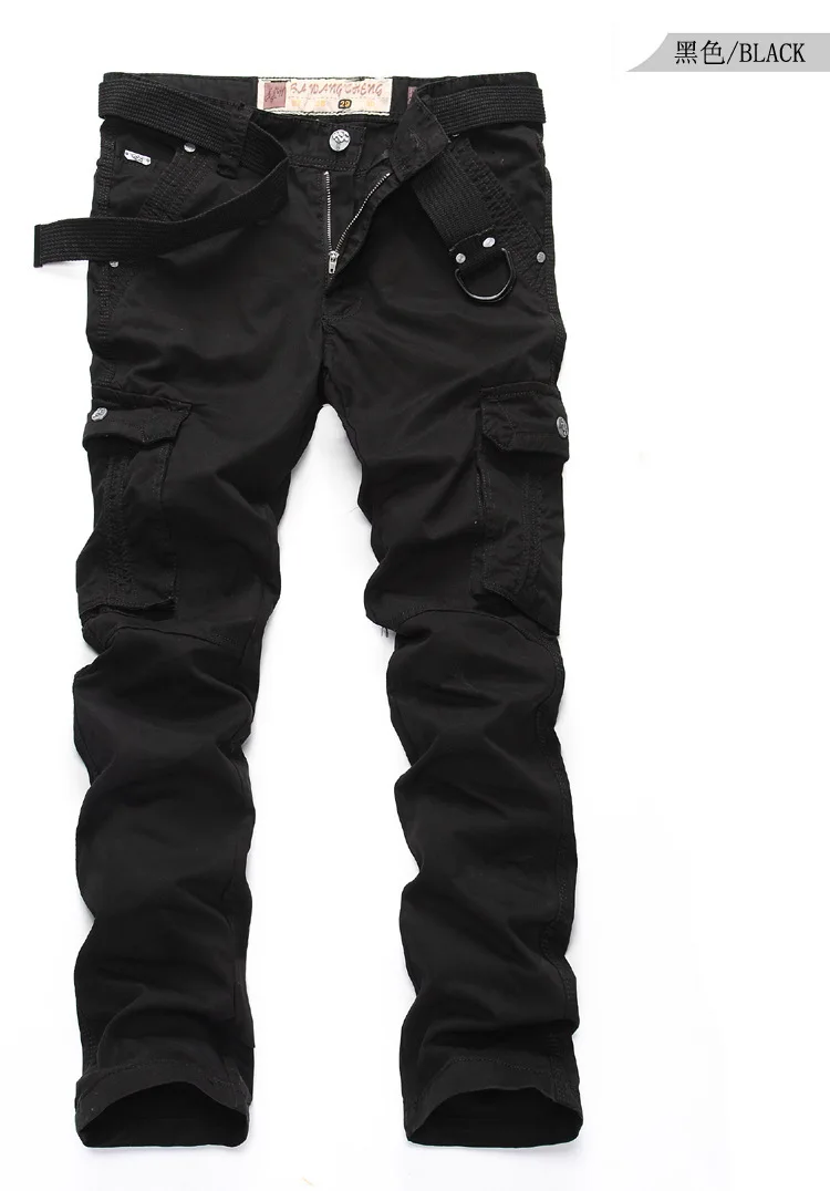 mens skinny cargo pants black