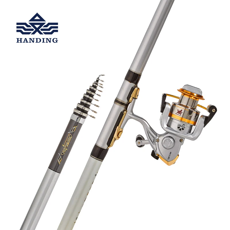 

Zuanshi Rock Fishing Rod Combo 3.6-6.3M High Carbon super hard Rod Telescopic Fishing Rod High Performance Sea Fishing Pole