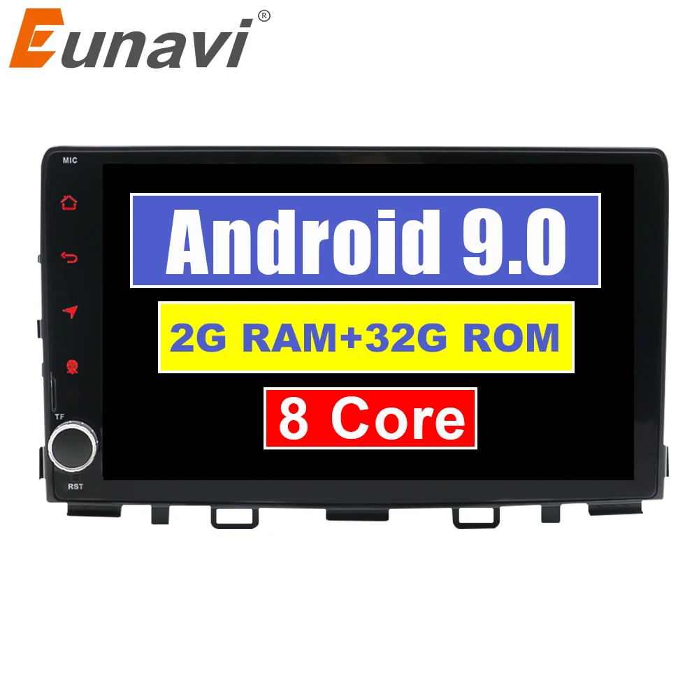 Discount Eunavi 2G 32G 9 inch Octa 8 core android 9.0 Car dvd for RIO 2017 2018 multimedia car radio pc gps navigation T8 car stereo 0