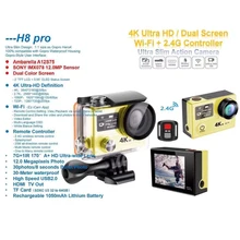 Action Camera EKEN H8 PRO Remote Control Ultra HD 4K Ambarella A12 WiFi 170 Helmet action Cam go waterproof pro Sport camera