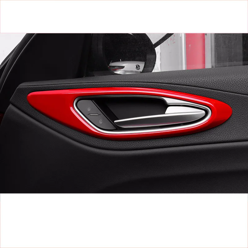 

Lsrtw2017 Carbon Fiber Abs Car Door Handle Frame Sticker Decoration for Alfa Romeo Giulia 2016 2017 2018 2019 2020