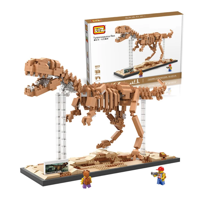 LOZ мини динозавров блоки тираннозавр Building Block Rex Fossil Fosiles T череп Модель Ассамблеи
