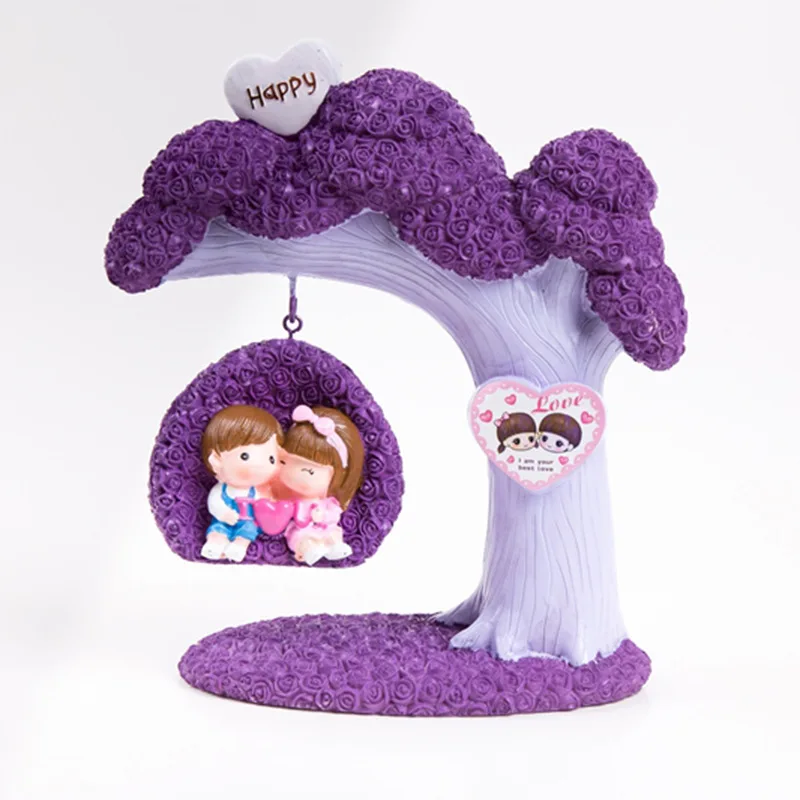 

Modern Simple Cartoon Romantic Couple Swing Decoration Figurines Creative Chinese Resin Crafts Couple Gifts Wedding Room Decor