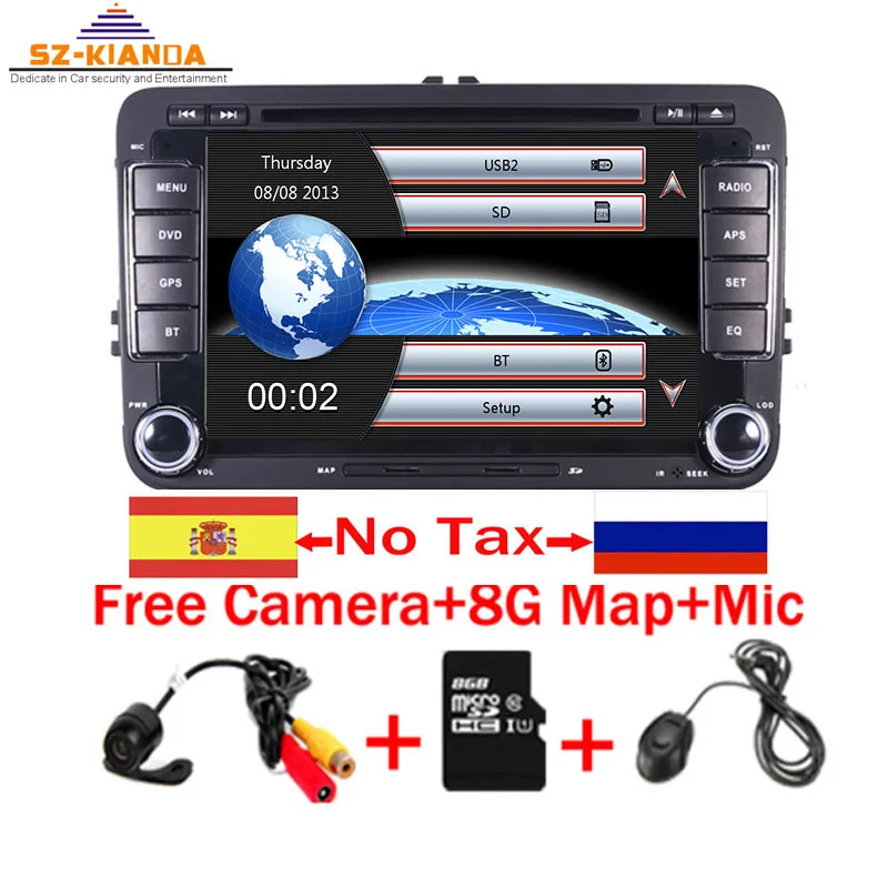 Best Factory price 7" Touch Screen Car DVD for VW Golf Polo Jetta Bora Passat Wifi 3G GPS Bluetooth Radio USB SD Free GPS MAP 0