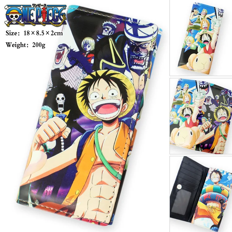 

Colorful long style PU wallet printed w/ Anime ONE PIECE Luffy&Nami&Sanji&Usopp