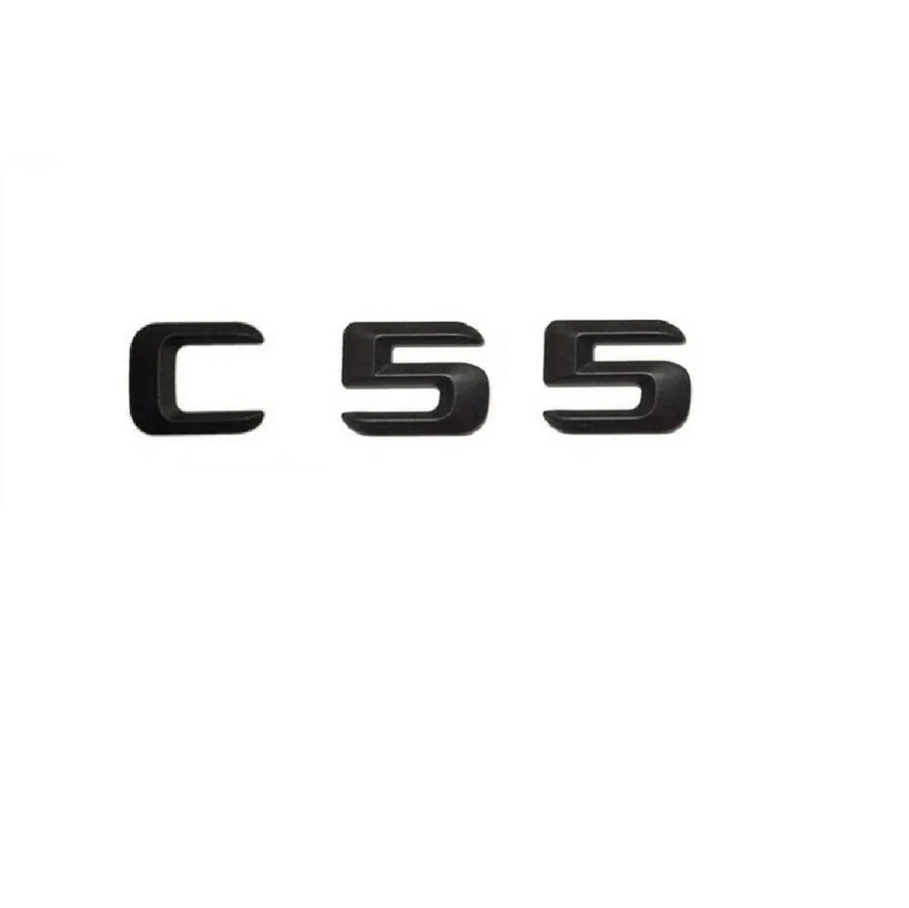 

1 set Matt Black ABS Car Trunk Rear Number Letters Words Badge Emblem Decal Sticker for Mercedes-Benz C55