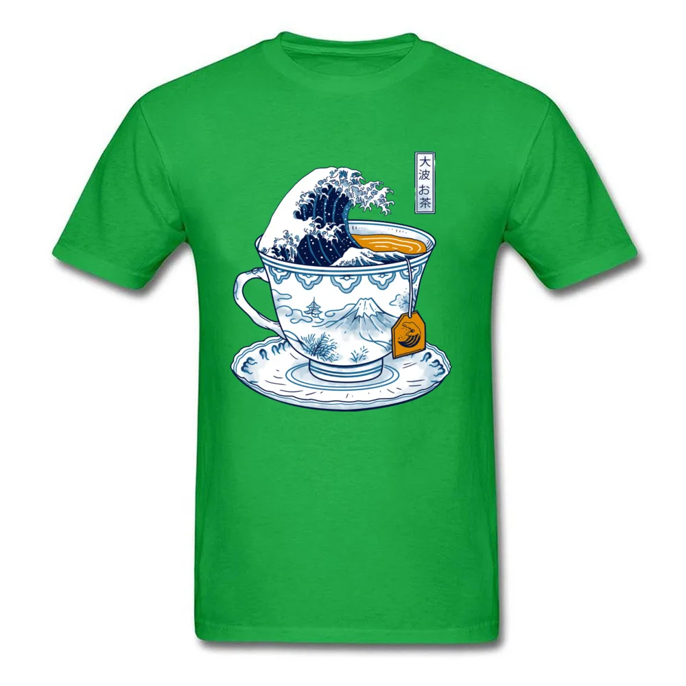 190628The Great Kanagawa Short Sleeve Tops & Tees Father Day O Neck Cotton Fabric Men Tshirts Casual Sweatshirts Dominant 190628The Great Kanagawa green