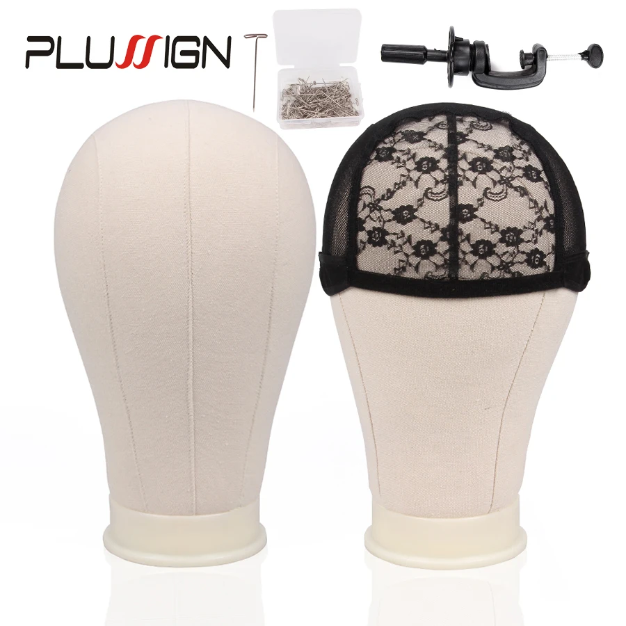 

Plussign Best Canvas Block Mannequin Manikin Training Head With Wig Stand Table Clamp Blocking Pins For Wigs Making Display