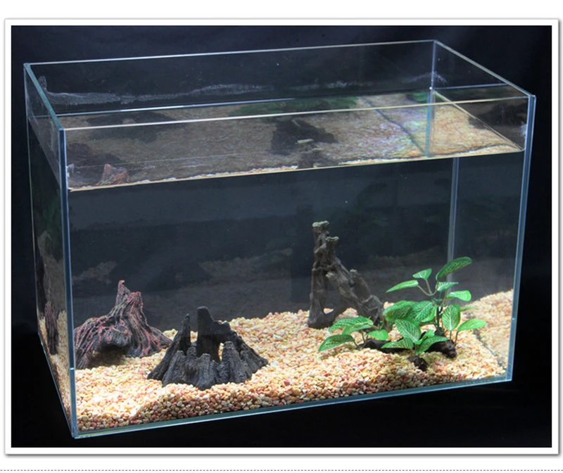 Tangki Ikan Kayu Dekorasi Resin Ornamen Mini Mati Kayu Untuk