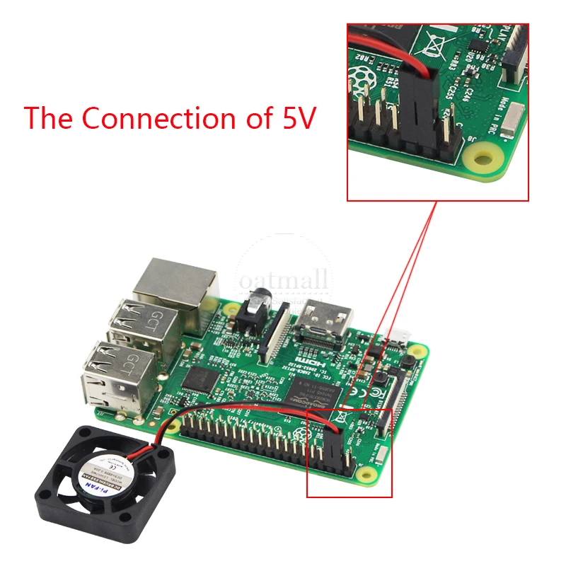 Raspberry Pi вентилятор Регулируемый 3,3 В/5 в отдельные разъемы Бесщеточный вентилятор охлаждения для Raspberry Pi 3 Model B+ Plus/3/2/B