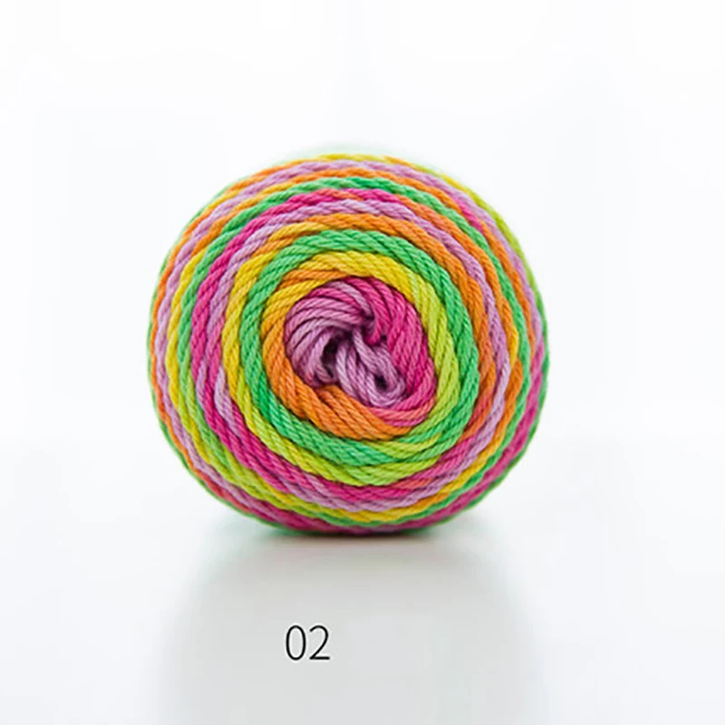 50 г/мяч камвольная секция окрашенная разноцветная хлопковая пряжа хлопок для DIY ручная вязка крючком свитер нить QW084 - Цвет: N02