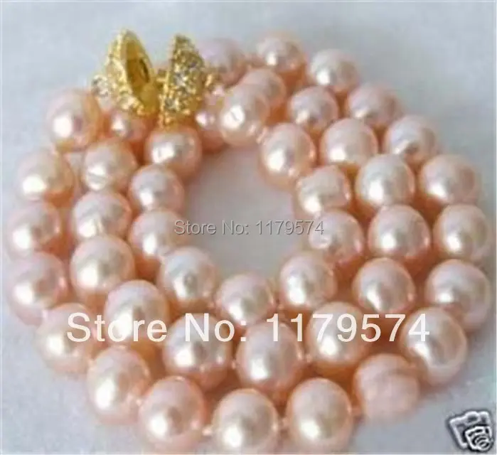 

NATURAL 8-9MM PINK AKOYA CULTURED PEARL NECKLACE 18" 14KGP Clasp WJ1607