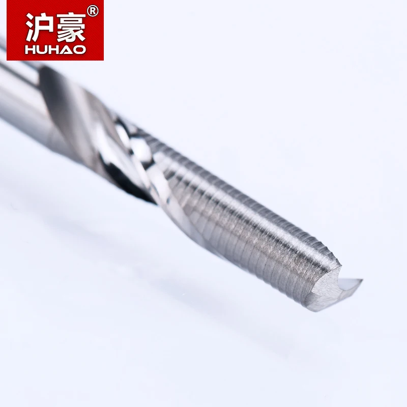 HUHAO 1 шт. 3 175 мм 4 6 Одиночная флейта спиральная фреза для алюминия CNC Концевая