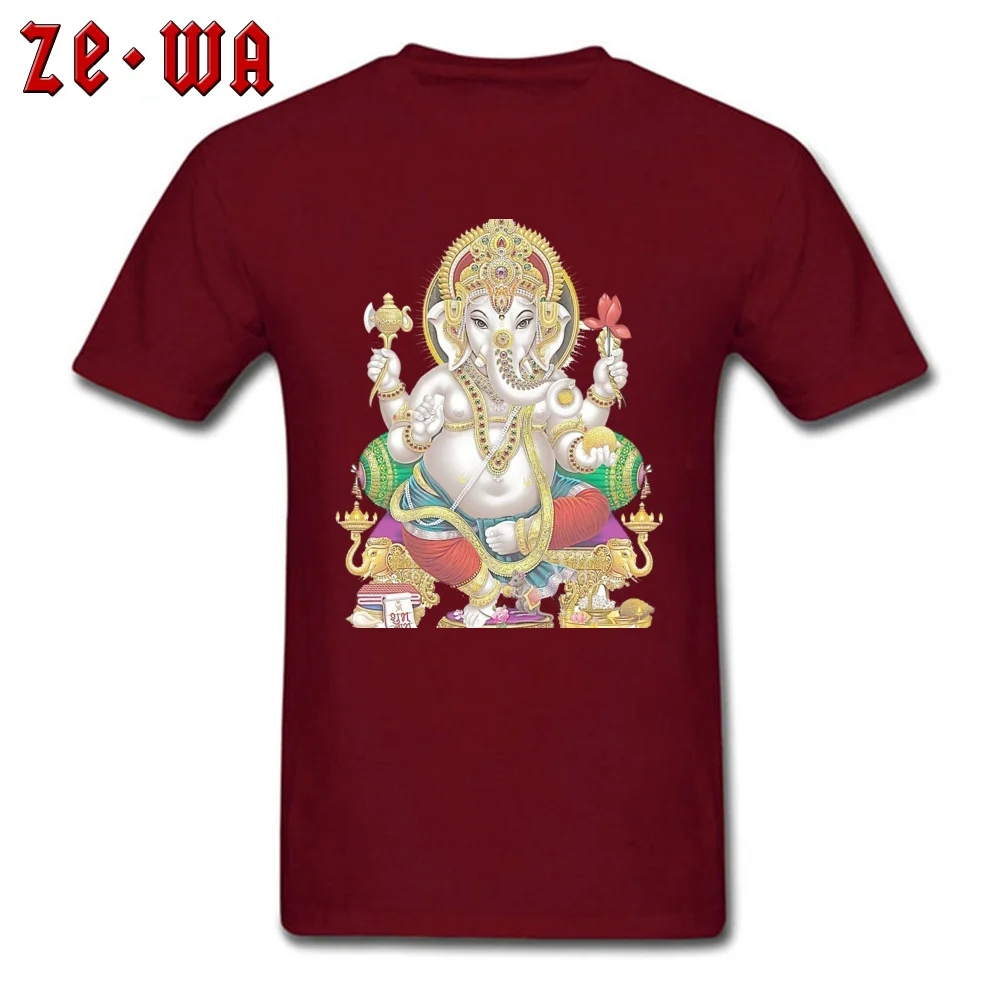 Retro Men T-Shirt Round Neck Short Sleeve Cotton Fabric shiva ganesha201897Y Tops Shirt Printing Tops Shirts Drop Shipping shiva ganesha201897Y maroon