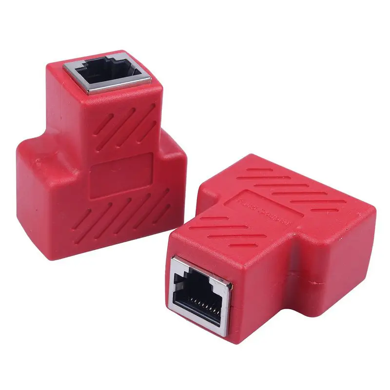

RJ45 Splitter Connector,Ethernet cable Socket Adapter 8P8C Network,Blue-2Pack