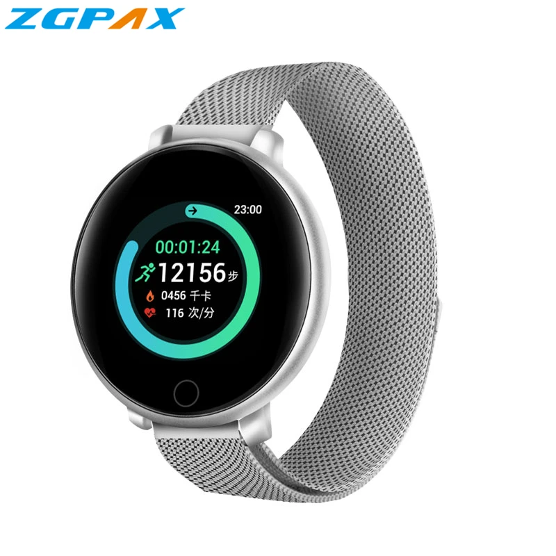 

ZGPAX Smart Watch V12 P80 OLED Color Screen steel strap Smartwatch women Fashion Fitness Tracker Heart Rate monitor