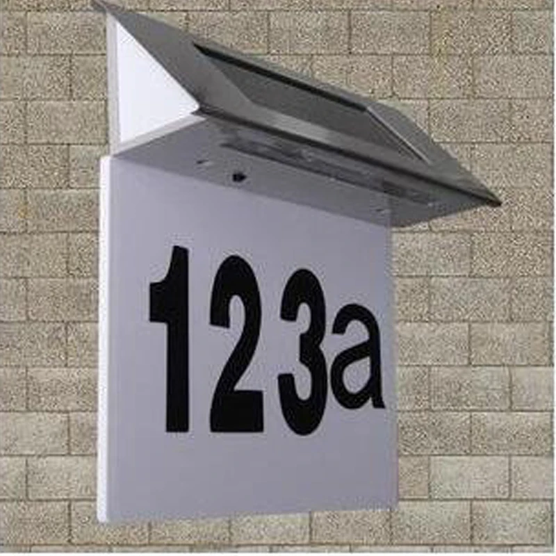 2019 NEW 4 LED solar light Outdoor stainless steel House number Indicator light for Outdoor courtyard wall light solar lamp (8)