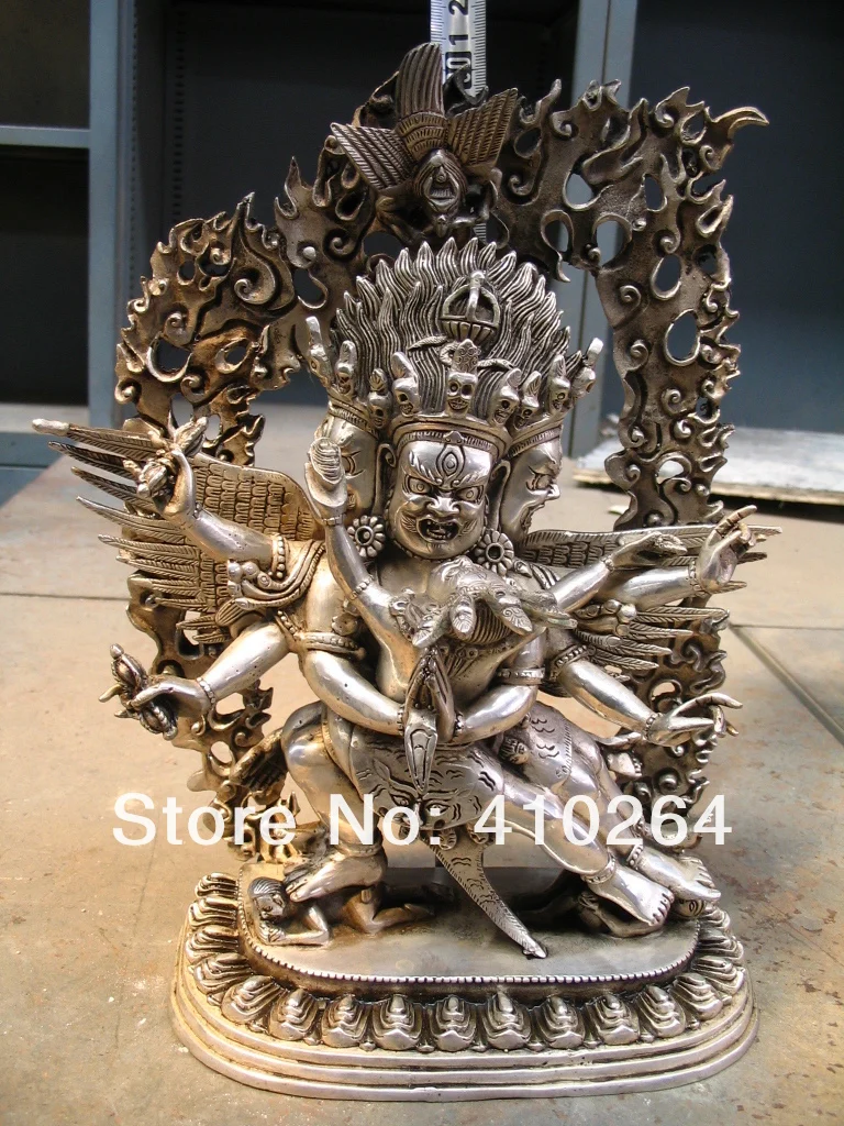 

31CM Three noodles 6 arms match a joys Buddha Bronze Statue