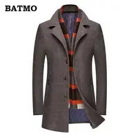 BATMO 2018 Новое поступление Зима Высокое качество шерсть thicked Тренч мужские, мужские серые шерстяные куртки, большие размеры M-3XL, 0856