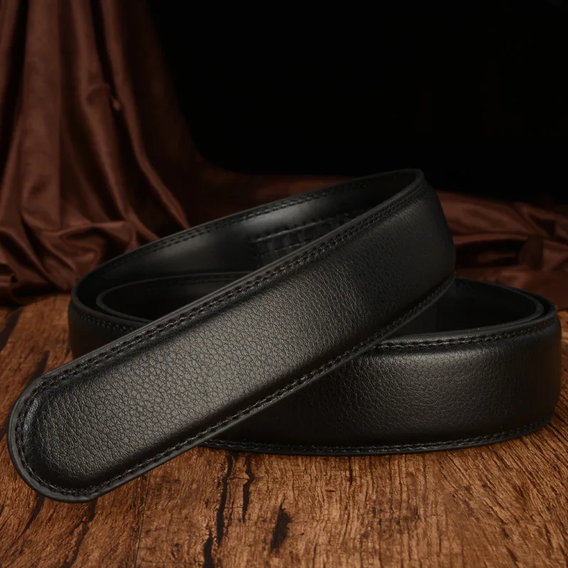 24 типа мужской ремень в деловом стиле, дизайнерский мужской ремень из натуральной кожи, ремень с автоматической пряжкой, высокое качество, пояс, ремни для костюмированных брюк - Цвет: Belt Without Buckle