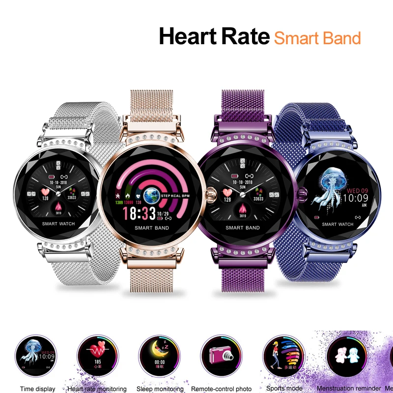 

H2 Smart Band for Women Blood Pressure Monitor Heart Rate Smart Watch Dynamic Color Screen Fitness Tracker Sports Wristband New