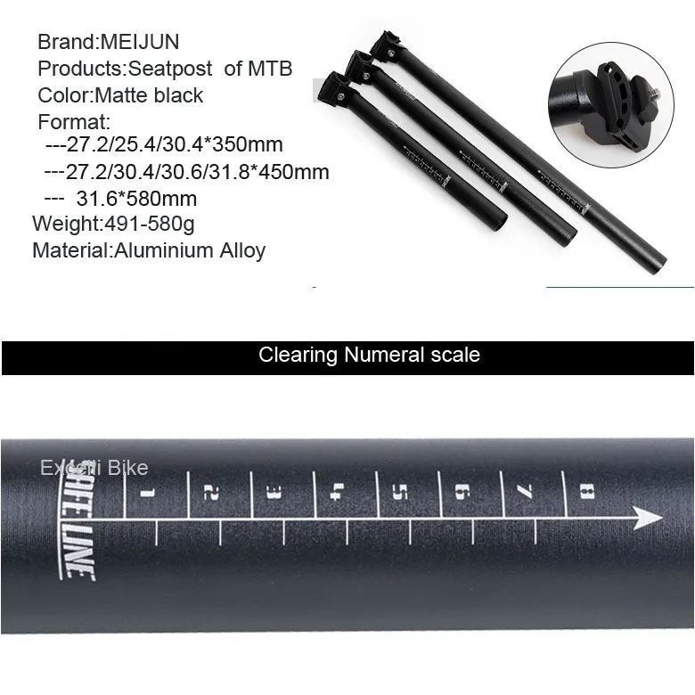 Suspension Seatpost Aluminum Alley more long 580mm 480mm Silve More Lighter Bike Seatpost 0110