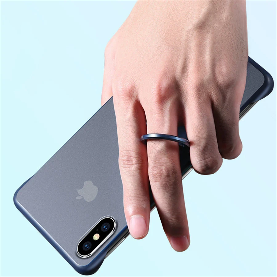 Роскошный безрамный Прозрачный матовый жесткий чехол для телефона iPhone X 7 6 6S 8 Plus XS