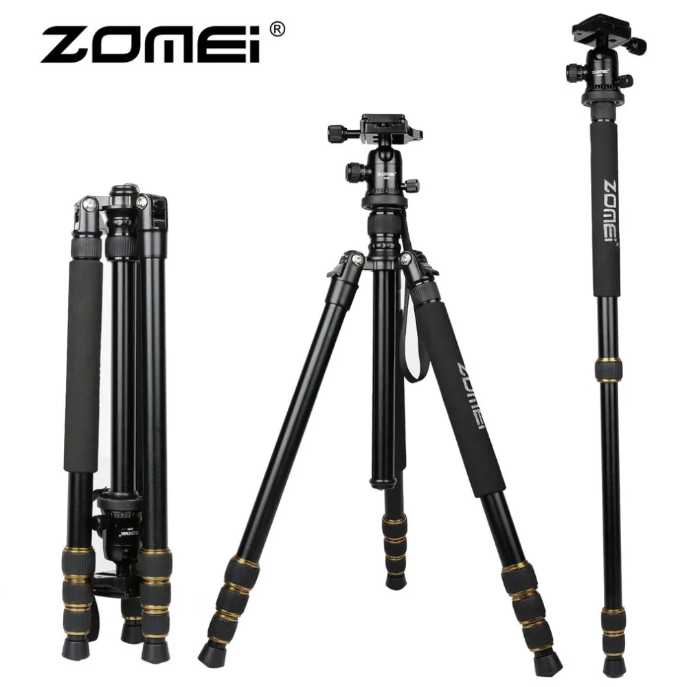

ZOMEI Q666 Lightweight Professional Travel Camera Tripod Portable Tripod Monopod Aluminum Ball Head For Digital SLR DSLR Camera