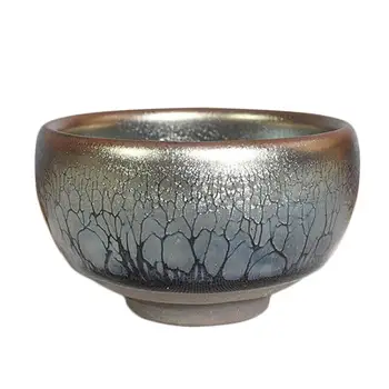 

Silver Blue Ceramic Tea Cup Hand Painted Porcelain Drinkware Chinese Kung Fu Tea Cup Chinese Gift