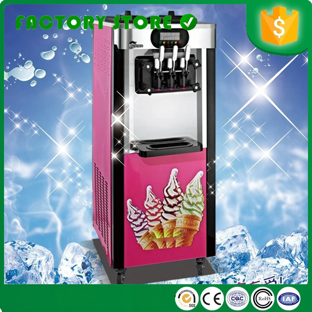 Vertical 3 Flavors soft ice cream machine portable maker machine in
