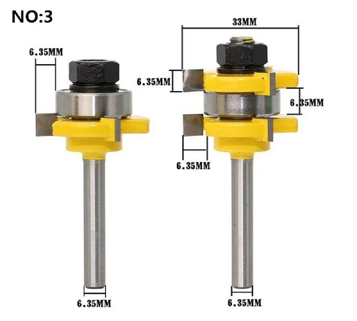 1 шт. 6,35 мм/8 мм 1/" узел хвостовика и паз шарнир древесины фрезы карбида вольфрама 3/4" шток фрезы для дерева инструменты - Длина режущей кромки: NO3