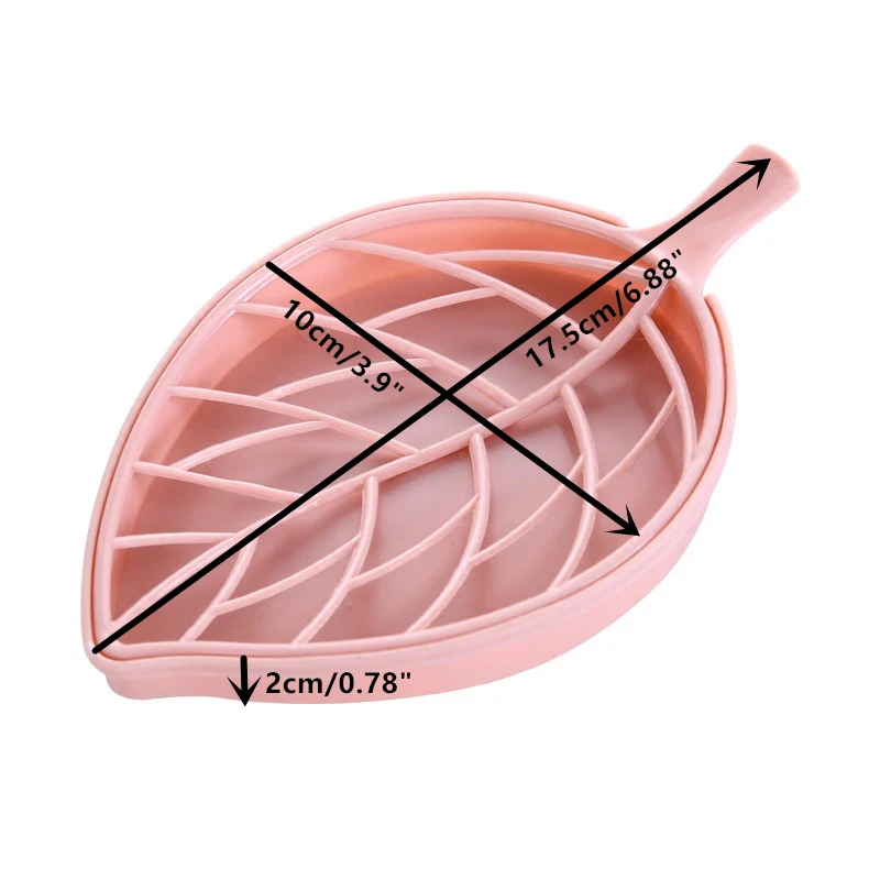 3 шт./лот пластик PP Мыло листья коробка для хранения двойной слой синий зеленый розовый Дерево лист Туалет мыло организации контейнер