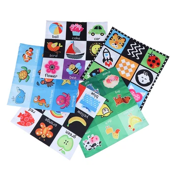 

Baby Toys For Newborn Soft Cloth Book 0-12 Months Kids Learning Educational Black/White Cognition Sound Newspaper