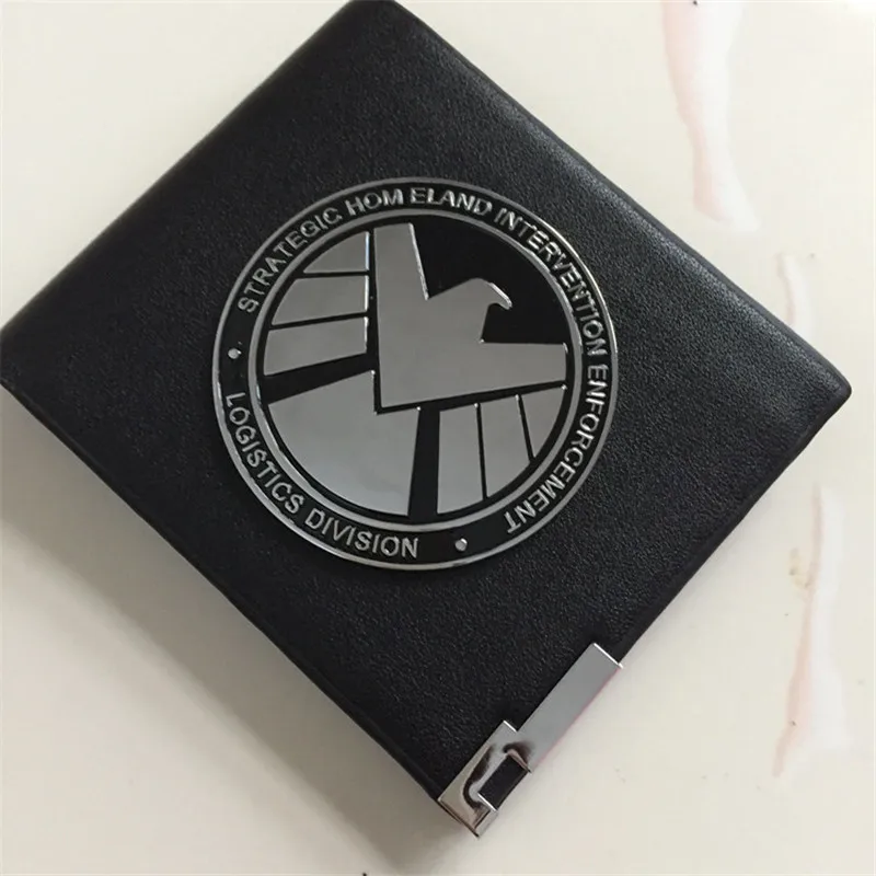 

Agents of Shield S.H.I.E.L.D. Metal Badge Hail Hydra Badge Leather Case Holder Wallet Captain America Stars Cosplay Props