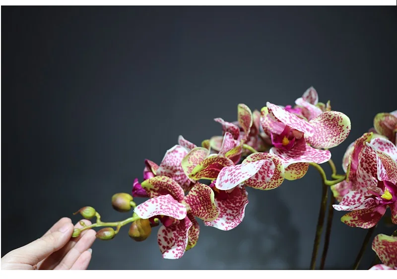 Индиго-фаленопсис Орхидея настоящий сенсорный Искусственный цветок для свадьбы цветок орхидеи Цветочные партии
