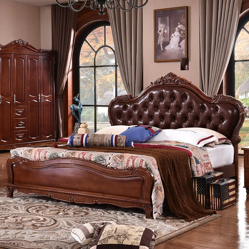 1 bed solid wood bedroom furniture design design for european market CE 10 2010-in Beds from ...