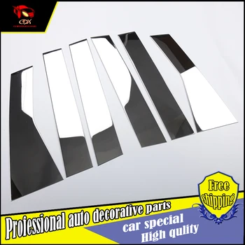 

6PCS Car styling Window column frame Trim Sticker For Ford Edge 2015 2016 Windows column Frame Sequin Cover Trim
