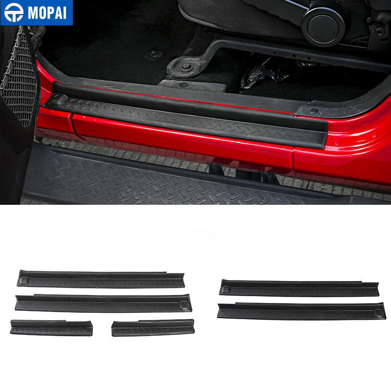 

MOPAI ABS Car Interior Decoration Door Sill Scuff Plate Protector Welcome Pedal For Jeep Wrangler JK 2007-2016 Car Styling