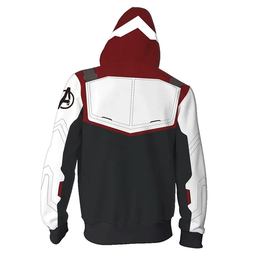 Avengers Endgame Jacket Quantum Realm Suit Inspired Lightweight Zip-up Hoodie Superhero Cosplay Costume for Adult Kids