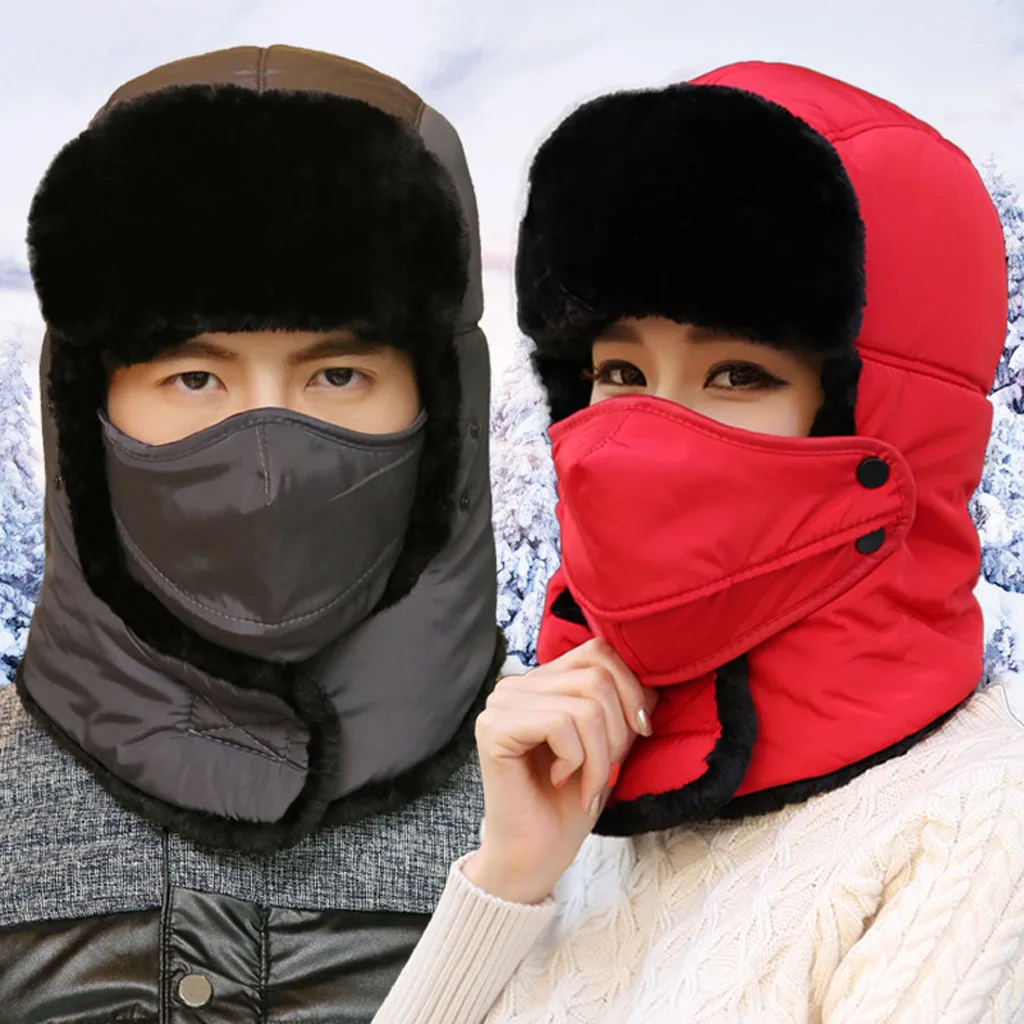 Зимние теплые шапки для мужчин и женщин, ветронепроницаемые, защищающие от песка, шапка для папы, лыжная шапочка для езды на велосипеде, защита на открытом воздухе#3