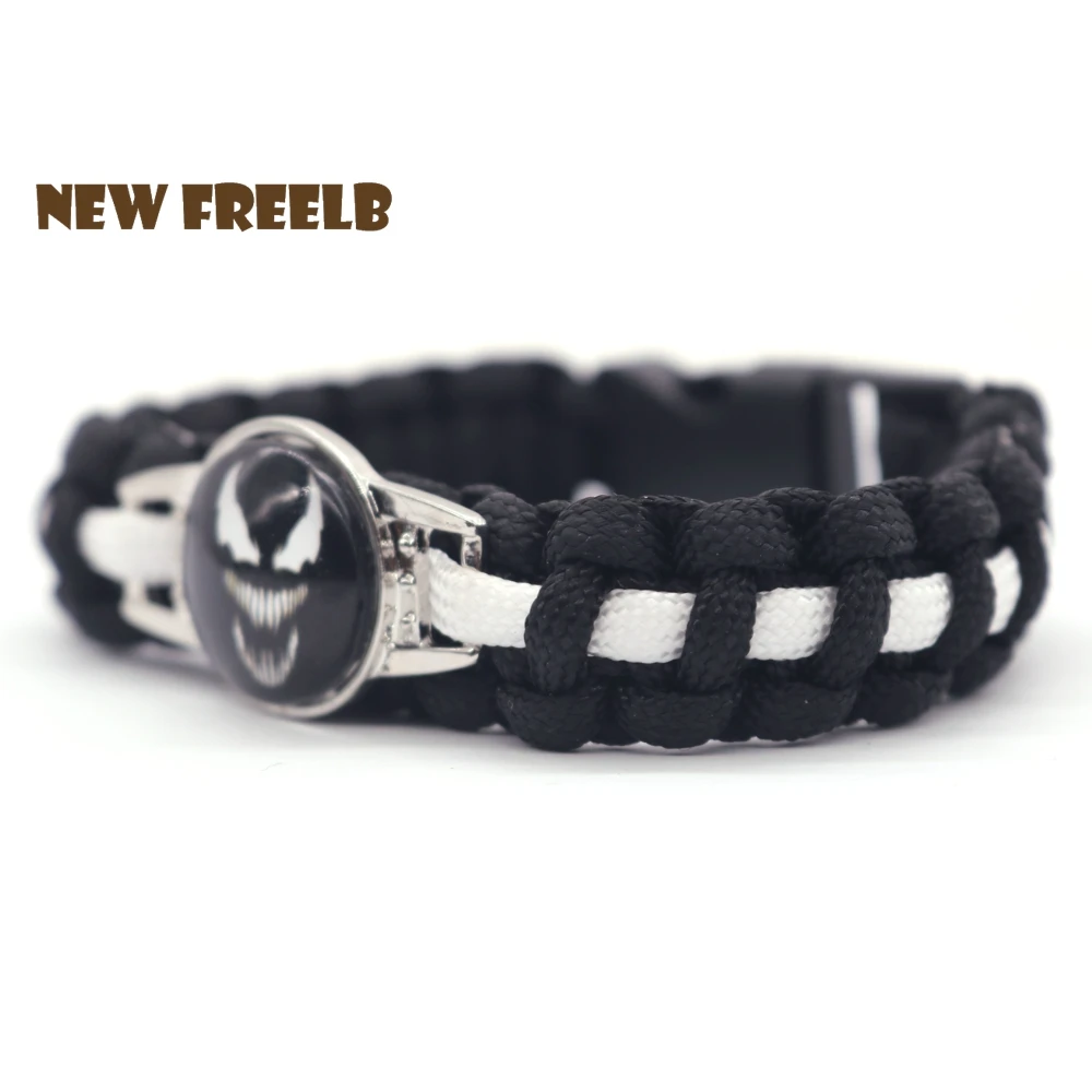 الهزلي خارقة السم الوجه شعار 550 Paracord أساور الزجاج اللون الأسود اليدوية مجوهرات في الهواء الطلق هدية عظيمة ل للجنسين المشجعين الهزلي خارقة السم الوجه شعار 550 Paracord أساور الزجاج اللون الأسود اليدوية مجوهرات في الهواء الطلق هدية عظيمة ل للجنسين المشجعين