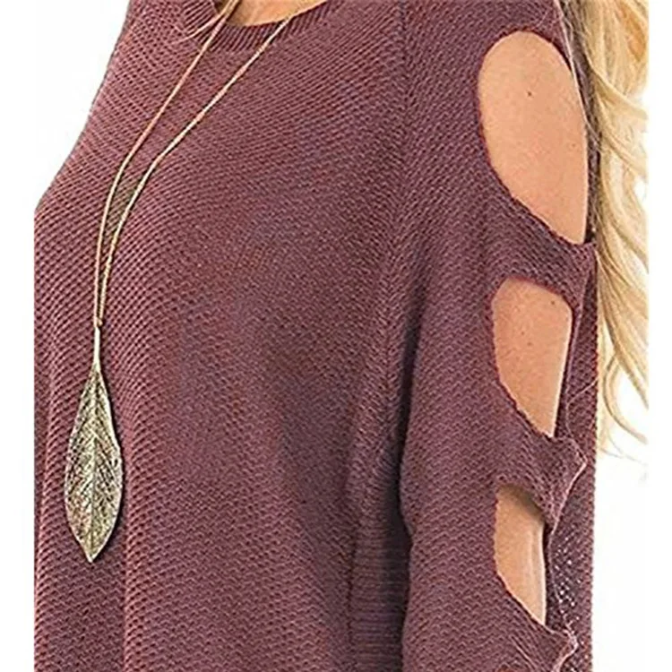 LOGAMI Hollow Out Sleeve Irregular Pullover And Sweater Women New Arrival Fashion Sweaters Female Sweaters