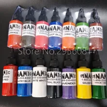 14 шт смешанных цветов татуировки чернила Перманентный макияж Пигмент 30 мл/бутылка(1 унции) Краска для татуажа набор для тела Перманентный макияж