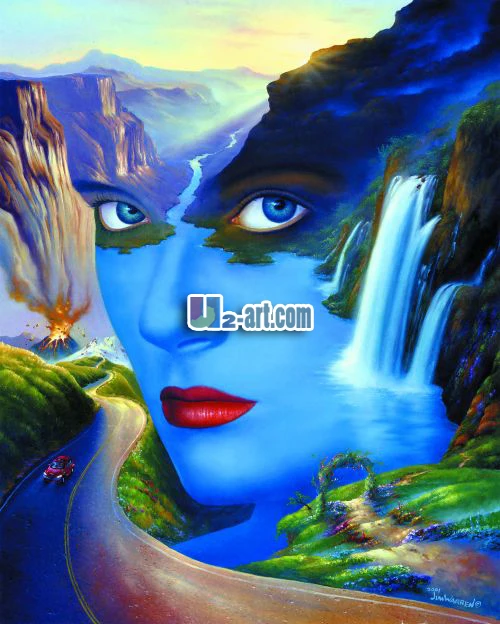 

Free shipping - Good quality Canvas prints Fine design art oil painting Landscape beauty face 19-huancai-1 (589)