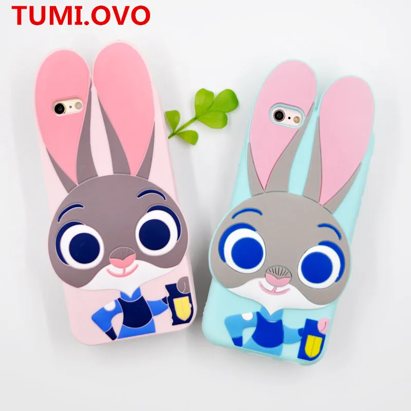 

3D Luxury Love Comic Rabbit Soft Silicon Phone Case For iPhone 7 6 6S Plus 5 5S SE Cases Back Cover Coque Capa Funda Full Cover