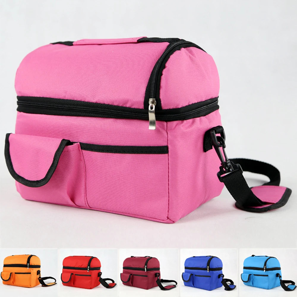 Portable Large Capacity Insulated Square Lunch Bag Cooler Tote Carry